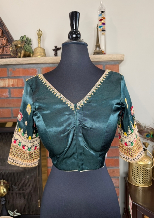 Hunter Green Marodi Work Blouse